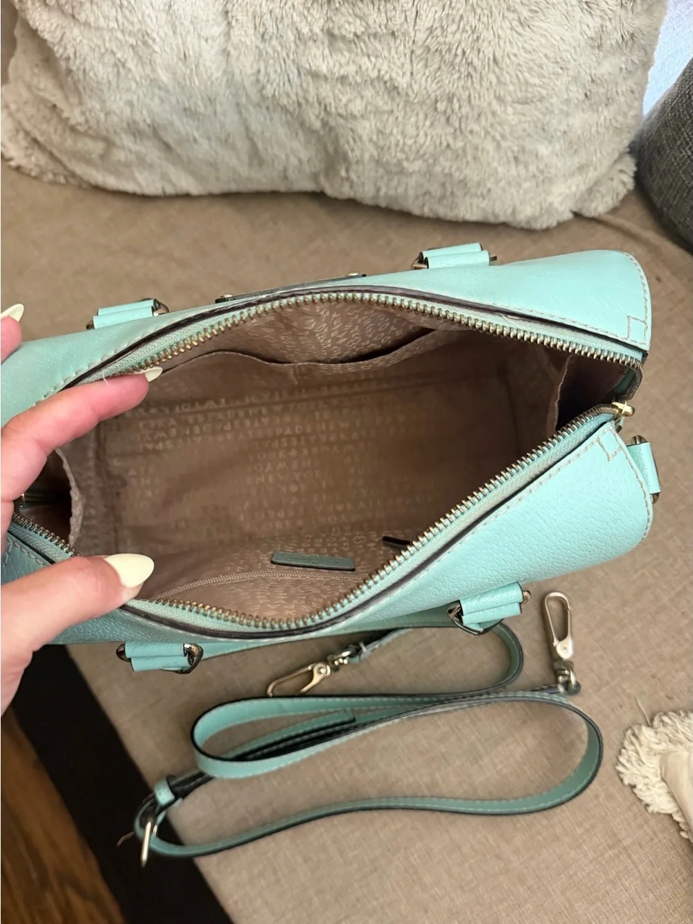 kate spade Mint Green Leather Crossbody Satchel